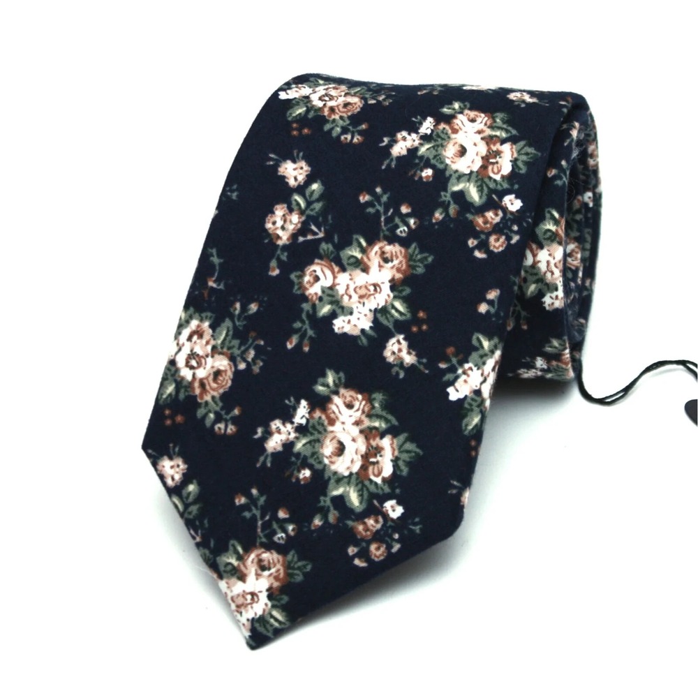 Floral cotton Men's Necktie Skinny‎ 2 1/2W 58L